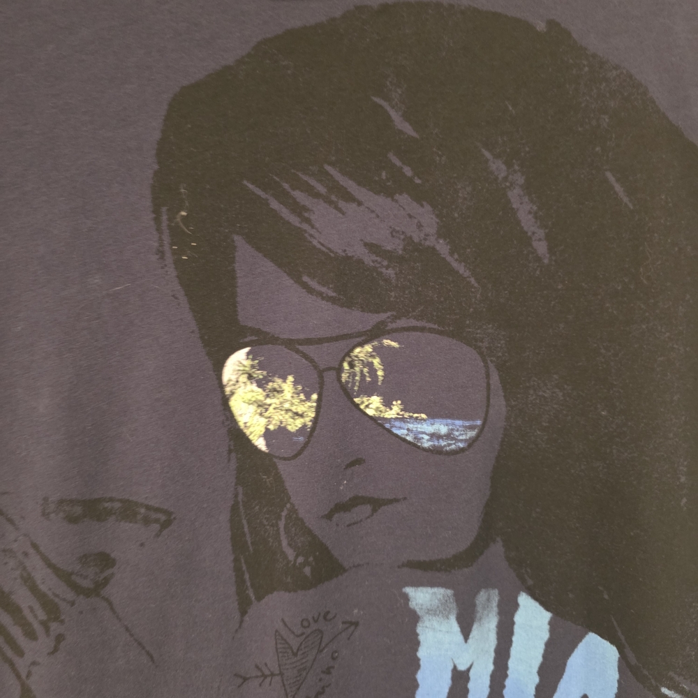 Love Moschino Graphic T-Shirt Navy “Miami Pool Party” Tee Size Medium - Picture 6 of 12